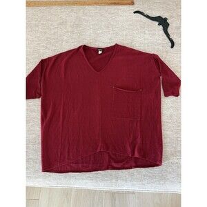 Kerisma OversizeV-Neck Lagenlook Sweater No Size  Tag 1/2 Sleeves Boxy Pockets